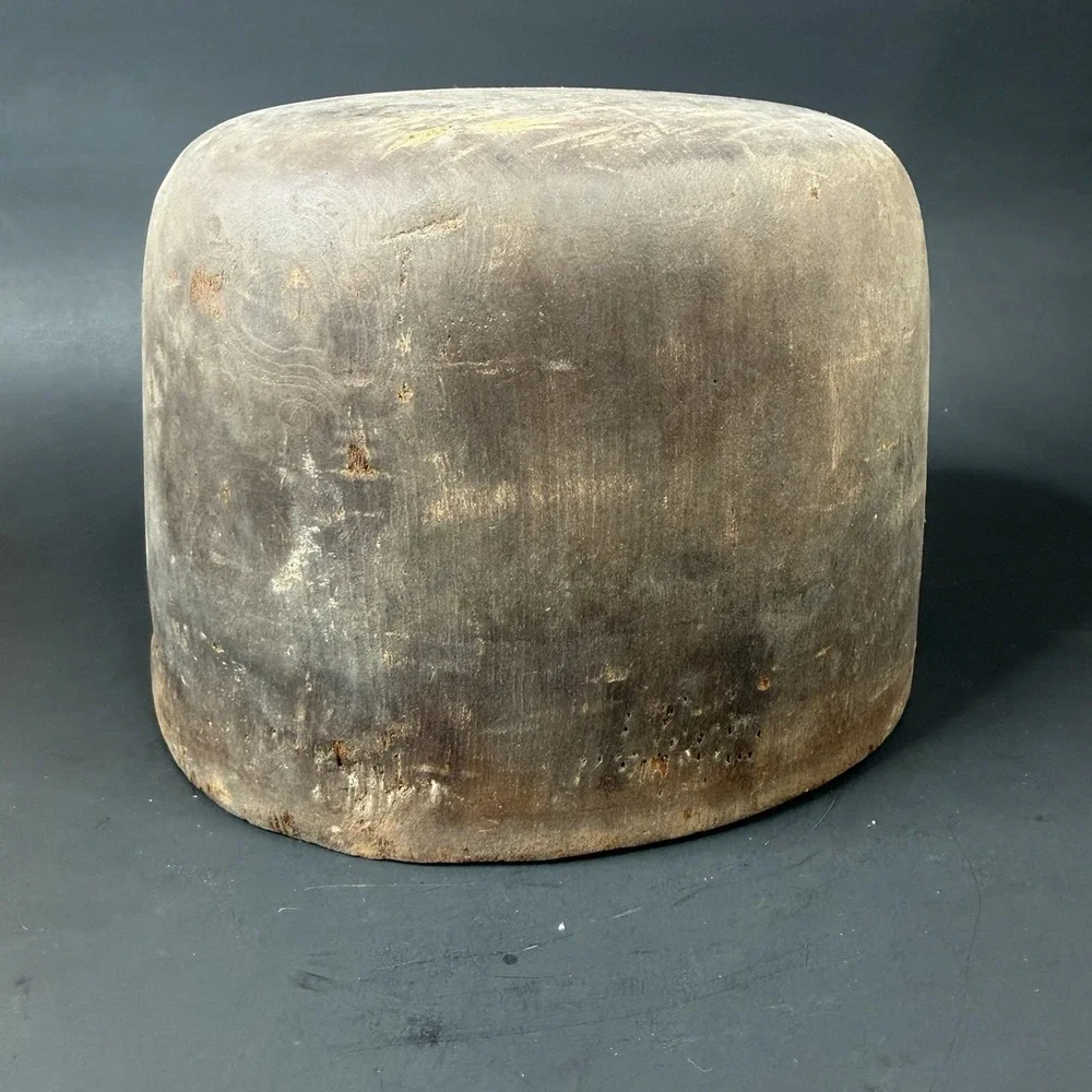 Antique Primitive Millinery Wood Hat Block Mold Form Hatter Tool Panamaw 7 3/8